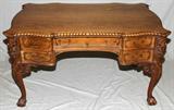 Lot#2166, CARVED OAK PARTNERS DESK, H 28", L 53", D 35"