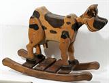 Lot#359, VINTAGE CHILD'S WOOD ROCKING COW, H 23", L 27", D 13"