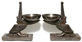 Lot#1002, EDGAR-WILLIAM BRANDT (1880-1960), IRON PELICAN CENDRIERS, PAIR, H 5 3/4", L 5 1/2"