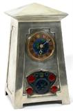 Lot#1001, LIBERTY & CO. 'TUDRIC' PEWTER & ENAMEL CLOCK, EARLY 20TH C., H 7"