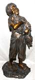 Lot#1008, ROSALIND COOK (20TH C.), BRONZE GARDEN SCULPTURE H 40", 'A HARE-Y CARRY', #24/36