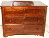 Lot#1186, AMERICAN MAHOGANY CHEST OF THREE DRAWERS, C. 1870, H 33", W 43", D 19"