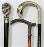 Lot#1251, ITALIAN HAMMERED .800 SILVER JUGS, MID 20TH C., TWO, H 5 1/4" & 6 1/2"