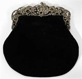 Lot#1269, H. MATTHEWS STERLING & VELVET EVENING HANDBAG, 1900, BIRMINGHAM, 7" X 6 3/4"