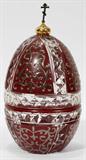 Lot#1272, THEO FABERGE CRYSTAL & STERLING EGG, ST. VLADIMIR CATHEDRAL, H 6"