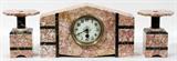 Lot#1349, ART DECO MARBLE CLOCK GARNITURE, SET OF THREE PIECES
