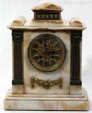 Lot#1348, FRENCH ONYX MANTEL CLOCK, JAPY FRERES, C. 1900, H 13", W 10 1/2"
