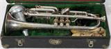 Lot#, 1535, SILVER PLATED TRUMPET, L 16"