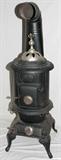 Lot#1540, MANCHESTER CO. IRON WOOD BURNING STOVE, NO. 117, H 48", W 19", D 19 1/2"