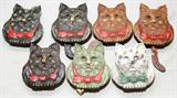Lot#1547, LUX CLOCK CO. CAT PENDULETTE CLOCKS (7), H 8"