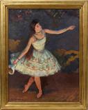 Lot#2011, LOUIS KRONBERG, OIL ON CANVAS, 24 1/4" X 18 1/4", "CURTAIN CALL"