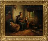 Lot#2015, CORNELIS BOUTER (DUTCH, 1888-1966), OIL ON CANVAS, 25" X 30", MOTHER & CHILDREN