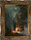 Lot#2022, LUDWIG MUNNINGER, OIL ON CANVAS 40" X 30" MOUNTAIN LANDSCAPE