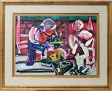 Lot#2028, ROMARE BEARDEN, COLOR LITHOGRAPH 1979 24" X 33" LOUISIANA SERENADE