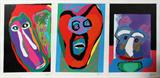 Lot#2037, KAREL APPEL (DUTCH 1921-2006), EMBOSSED MIXED MEDIA SUITE OF 6 PRINTS IN COLOR, 1979, 35" X 26"