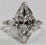 Lot#2053, 5.54 CT. MARQUIS BRILLIANT DIAMOND LADY'S RING, GIA, PLATINUM SETTING