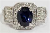 Lot#2056, 3.09CT SAPPHIRE & 2.80CT DIAMOND RING, SIZE 6 3/4, GIA