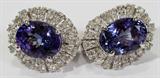 Lot#2058, 6.85CT TANZANITE & 1.00CT DIAMOND EARRINGS