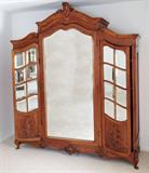 Lot#2106, COUNTRY FRENCH STYLE WALNUT ARMOIRE, H 90", W 78", D 21"