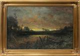 Lot#2159, ROBERT HOPKIN (SCOTTISH/AMERICAN 1832-1909), OIL ON CANVAS, 20" X 30", SCENE OF THE ROUGE RIVER