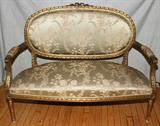 Lot#2238, LOUIS XVI STYLE CARVED GILT WOOD PARLOR SET, 3 PIECES