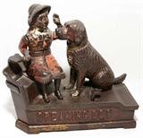Lot#2477, AMERICAN CAST IRON MECHANICAL BANK, "SPEAKING DOG", H 7", L 7 1/2"
