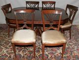 Lot#9,MAHOGANY DINING TABLE & CHAIRS (12), W 48", L 60"