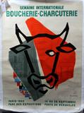 Lot#34, FRENCH POSTER MOUNTED ON CANVAS, 62" X 47", 'BOUCHEIRE-CHARCUTERIE'
