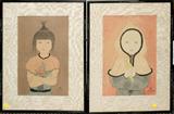 Lot#36, LEONARD TSUGUHARU FOUJITA (JAPANESE/FRENCH, 1886-1968), WOODCUTS, TWO, 15" X 9 1/2"