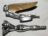 Lot#133, CHROME OVER NICKEL HOOD ORNAMENTS, C. 1925, TWO, H 3" & 4", L 8" & 9"
