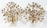 Lot#155, CRYSTAL & GILT METAL WALL SCONCES, PAIR, H 20", L 18"
