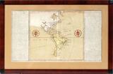 Lot#197, FRENCH MAP, HAND COLORED, 12" X 22", 'ISLES, CAPS ET PORTS DE MER DE L'AMERIQUE'