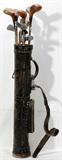 Lot#205, VINTAGE GOLF CLUBS & LEATHER BAG