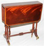 Lot#239, BAKER MAHOGANY DROP LEAF TABLE, H 24", L 24", D 6 1/2"