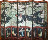 Lot#252, CHINESE HAND PAINTED EIGHT PANEL SCREEN, H 92", W 124"