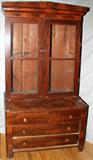 Lot#454, AMERICAN EMPIRE MAHOGANY SECRETARY DESK WITH BOOKCASE, C. 1840, H 76", L 43", AS IS