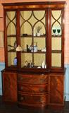 Lot#1018, BAKER FURNITURE CO. MULLION DOOR MAHOGANY BREAKFRONT, H 78", W 48", CROWN GLASS, SMALL SIZE