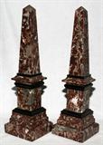 Lot#1016, FRENCH MARBLE OBELISKS, 19TH C., PAIR, H 16 3/4", W 4 1/2"