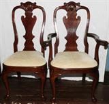 Lot#1021, QUEEN ANNE STYLE MAHOGANY DINING CHAIRS, SET OF SIX