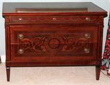 Lot#1027, INLAID MAHOGANY CHEST OF DRAWERS, H 36", W 50", D 22"