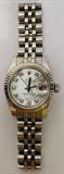 Lot#1037, ROLEX MOTHER OF PEARL, DIAMOND, STAINLESS & WHITE GOLD LADY'S WATCH