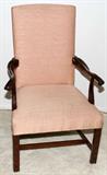 Lot#1085, HICKORY CHAIR CO. CHINESE CHIPPENDALE STYLE MAHOGANY & UPHOLSTERED ARM CHAIRS, PAIR