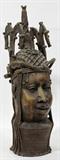 Lot#1131, NIGERIAN METAL HEAD OF NATIVE, H 15 1/2"