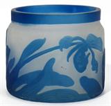 Lot#1181, FRENCH CAMEO GLASS JAR, H 2 1/2", DIA 3"