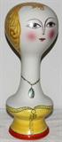 Lot#1355, ITALIAN HAND PAINTED PORCELAIN FIGURAL WIG OR HAT STAND, H 15 1/4"