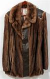 Lot#1349, MINK & LEATHER GENTLEMAN'S COAT