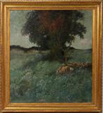 Lot#2007, ADOLF KAUFMAN (AUSTRIAN 1848-1916), OIL ON CANVAS, 39" X 35", SHEEP AMONG WILD FLOWERS