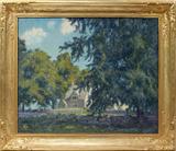 Lot#2019, ERNEST HARRISON BARNES (AMERICAN 1873-1955), OIL ON CANVAS, 24" X 29", "COTSWOLD COTTAGE"