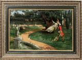 Lot#2022, GEORGE CARLINE (BRITISH 1855-1920), OIL ON CANVAS, 27" X 42", IN THE SWING