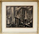 Lot#2037, HOWARD COOK (AMERICAN 1901-1980), LITHOGRAPH, 1931, 10" X 12", CITY NIGHT